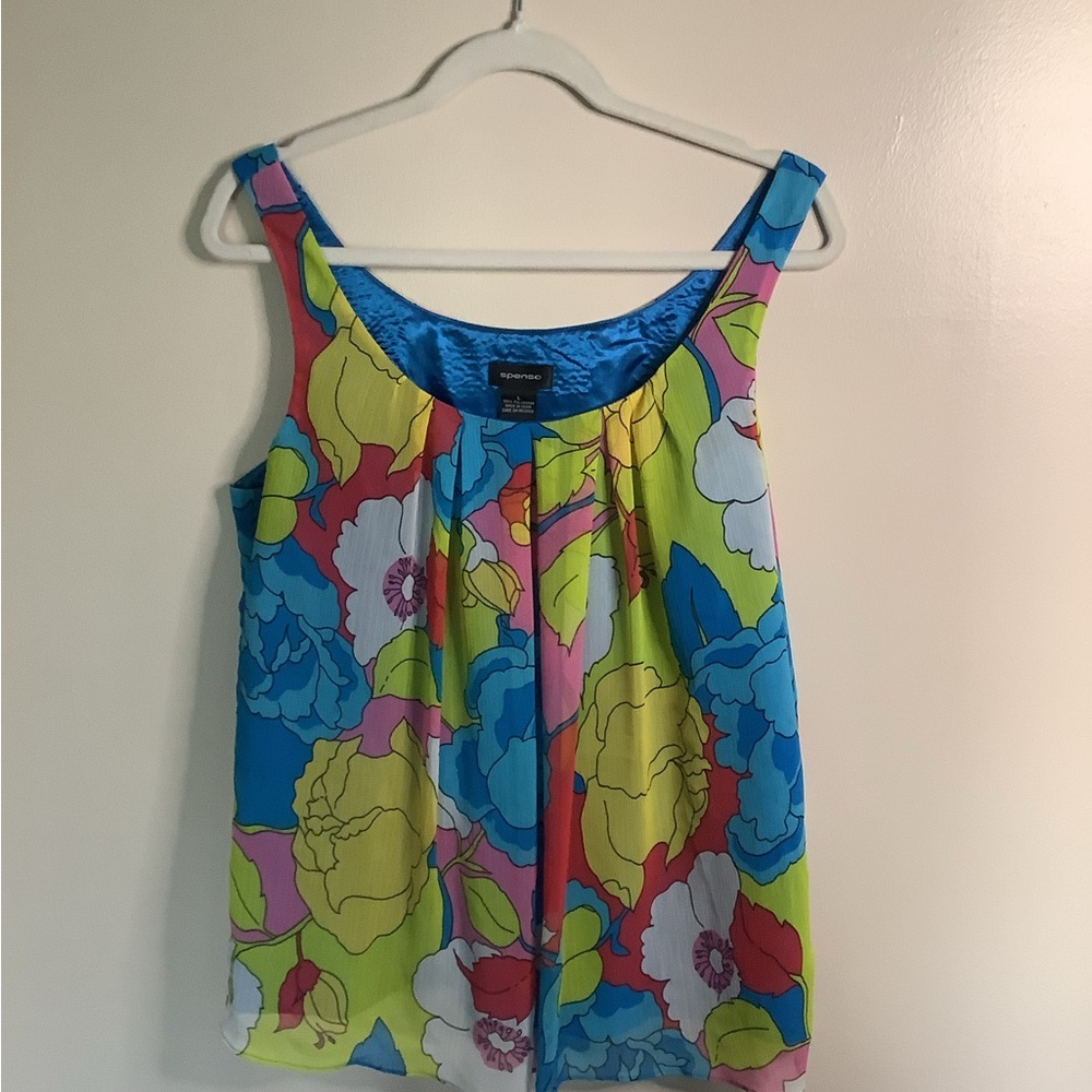 Spense Colorful Floral Tank Top